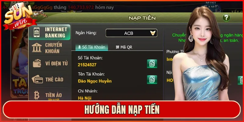 hướng dẫn nạp tiền